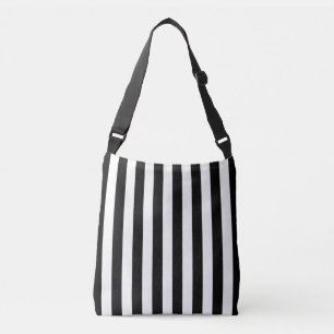 sac à bandoulière rayé noir et blanc