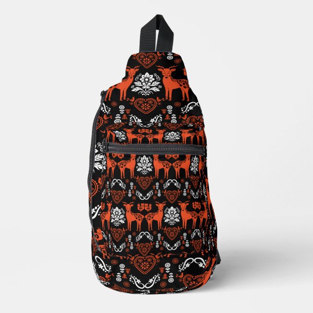 Sac À Bandoulière Rosemaling Norwegian Folk Art (Recto)