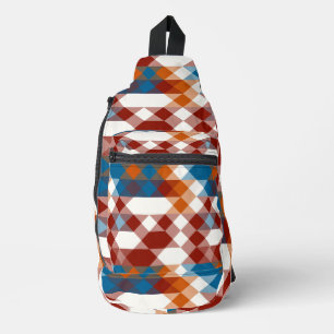 Sac À Bandoulière rouge blanc bleu et orange géométrique