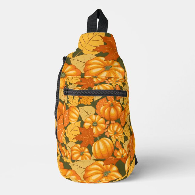 Sac À Bandoulière Saison d'automne Halloween Citrouille Motif (Recto)