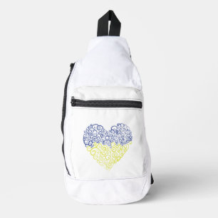 Sac À Bandoulière Spiral tourbillons mehandi coeur drapeau ukrainien