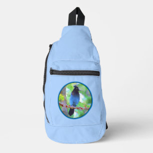 Sac À Bandoulière Steller's Jay Painting Original Wild Bird Art