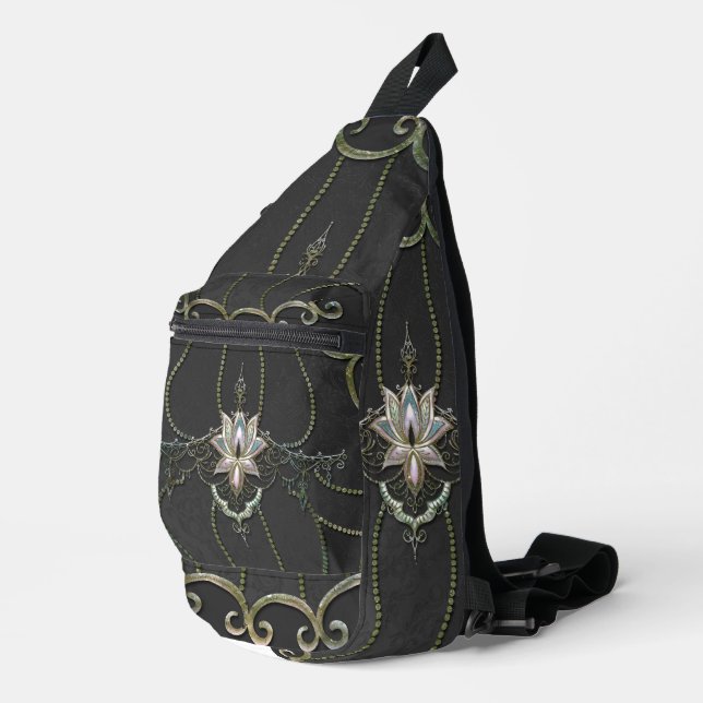 Sac À Bandoulière Superbe fleur de lotus élégante. (Coin droit)