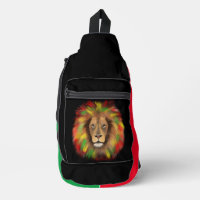 Tête de lion rasta rouge jaune vert dessin Jamaïqu