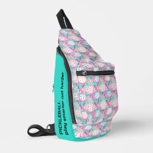 Sac À Bandoulière Texte personnalisé boho pastel pickleball