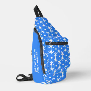 Sac À Bandoulière Texte personnalisé Pickleball : bleu pickleballs s