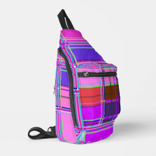 Sac À Bandoulière Tissu à carreaux rose motif Madras