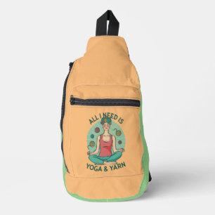 Sac À Bandoulière Tout ce dont j'ai besoin est Yoga et Yarne Phrase