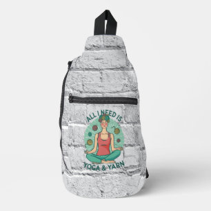 Sac À Bandoulière Tout ce dont j'ai besoin est Yoga et Yarne Phrase
