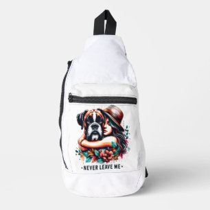 Sac À Bandoulière Une femme embrasse Bulldog en Casquette
