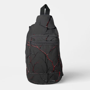 Sac À Bandoulière Veines noires et rouges