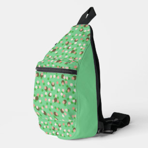 Sac À Bandoulière Vert, pêche et pois à points marron