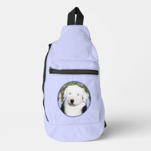 Sac À Bandoulière Vieux anglais Sheepdog Puppy Painpy Pet Dog Art
