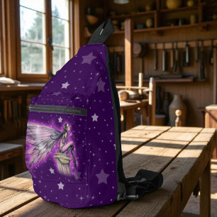 Sac À Bandoulière Violet Starry Imaginaire Fairy Art sur Star Arrièr