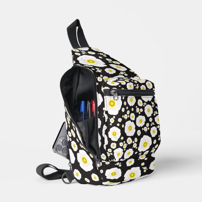 Sac À Bandoulière White Poppies Sling Bag (Ouvrir)