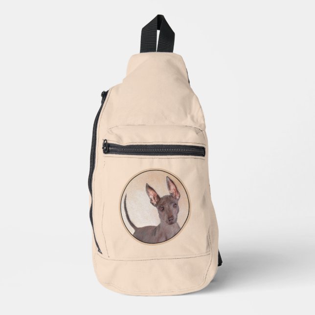Sac À Bandoulière Xoloitzcuintli Peinture Foie Sans Cheveux Art Chie (Recto)
