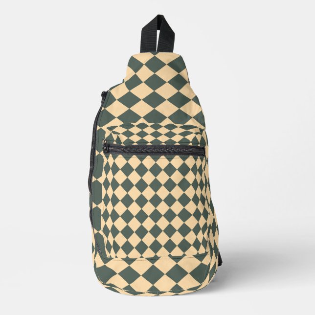Sac À Bandoulière Yellow Green Checker Diamond Pattern (Recto)