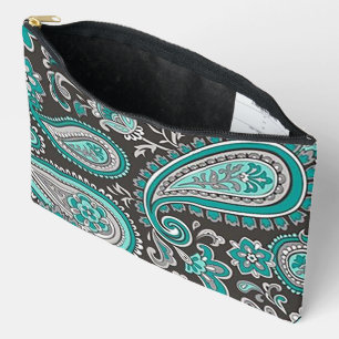 Sac à cosmétiques à impression Paisley Aqua