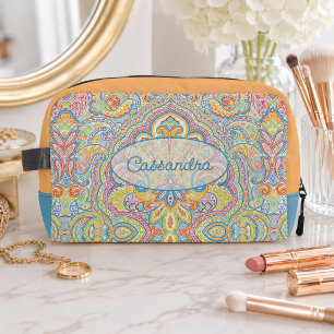 Sac à cosmétiques chic avec motif paisley coloré