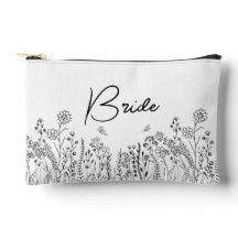 Sac à cosmétiques floral tendance pour mariée écri