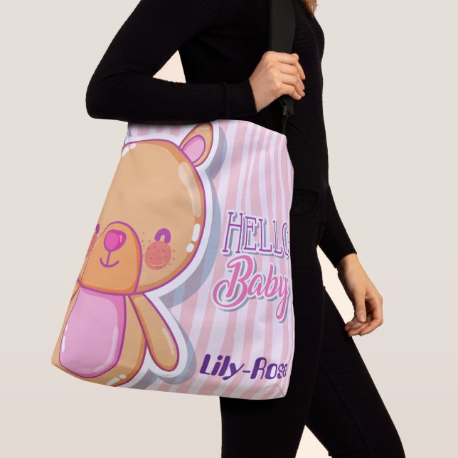 Sac à couches personnalisées Bonjour bébé (De près)