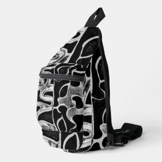 Sac à coudre coupé en noir et blanc