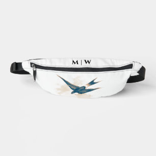 Sac à coudre d'impression d'hirondelle