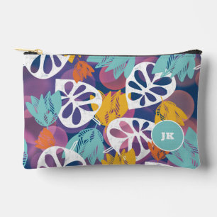 Sac à coudre imprimé monogramme tropical bleu joli