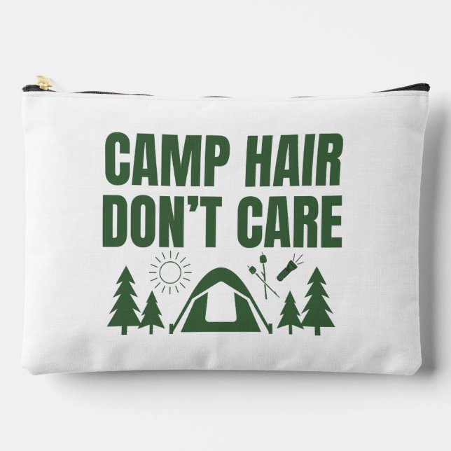Sac à Coudre Imprimé Vert Camp Cheveux Don't Care (Recto)