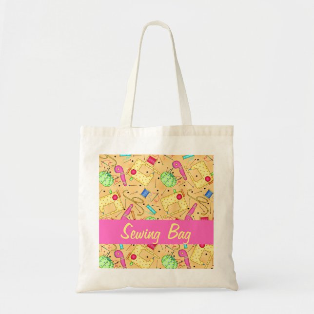 Sac à coudre Jaune Personnalisé (Devant)