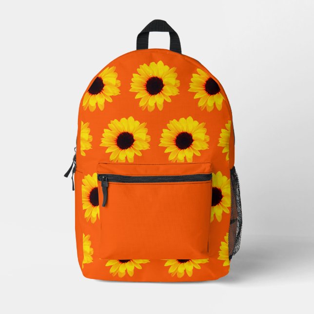 Sac à coudre orange jaune orange tournesol noir (Recto)