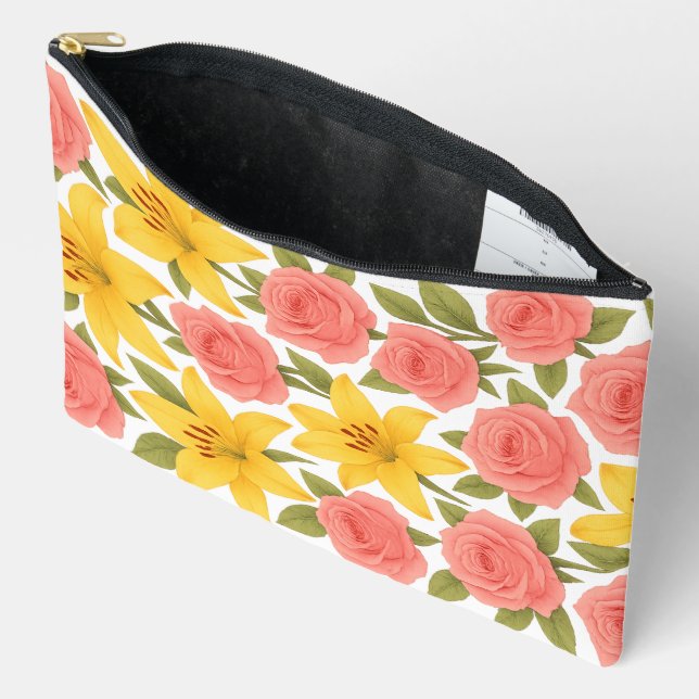 Sac à coudre pour impression rose et Lily (Ouvrir)