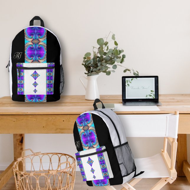 Sac à dos à coudre à impression symétrique fractal (Créateur téléchargé)