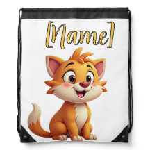 Sac à dos à ficelle personnalisé -Merv le chat