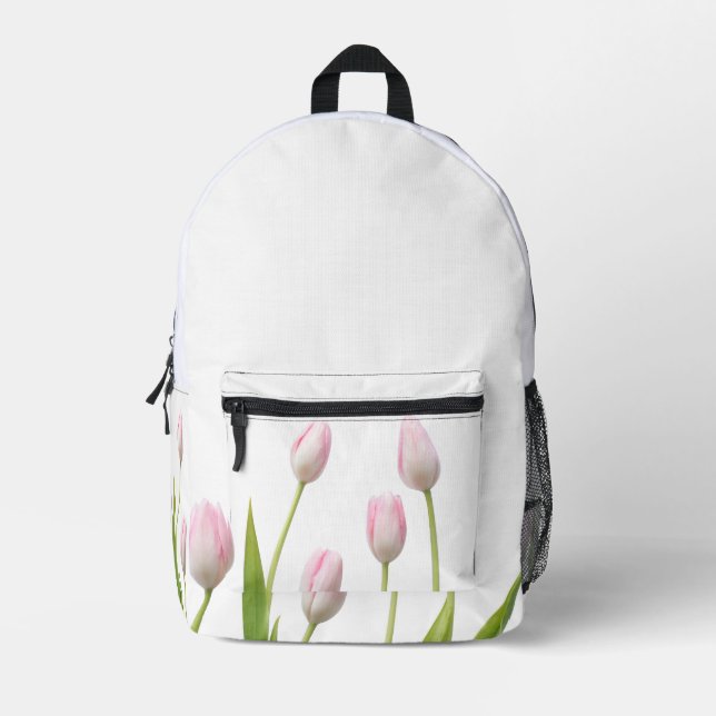 Sac à dos à fleurs de tulipe blanche (Recto)