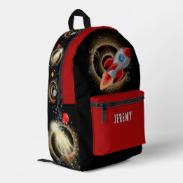 Sac à dos à roquette rouge et noire personnalisé