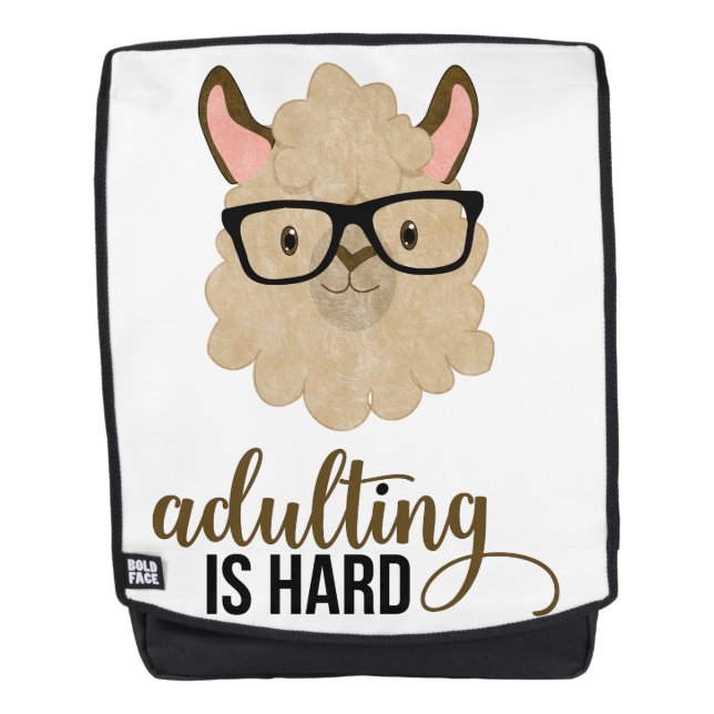 Sac À Dos Adulte drôle est dur Hipster Llama (Devant)