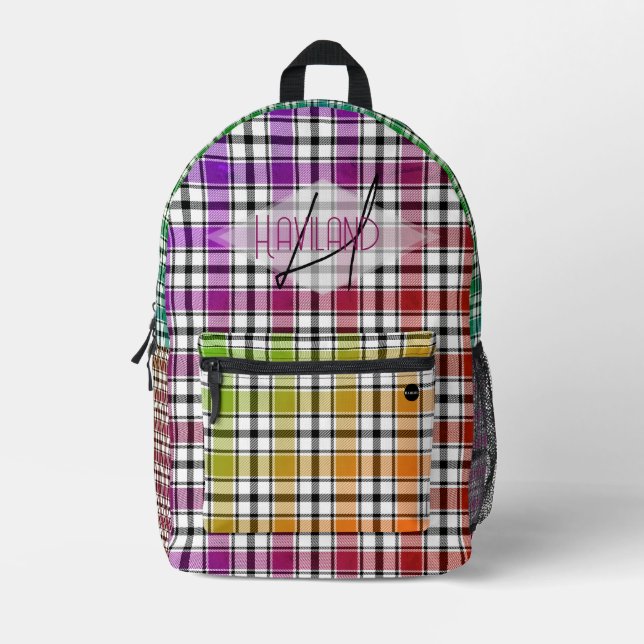 Sac à dos avec Plaids couleur fou HAMbWG (Recto)