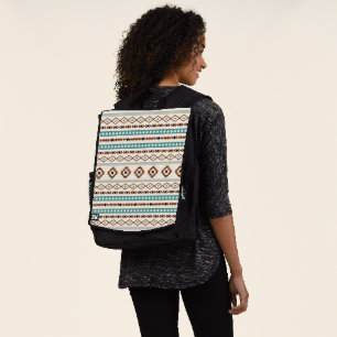 Sac À Dos Aztec Turquoise Terracotta Crème Noire Mixte Motif