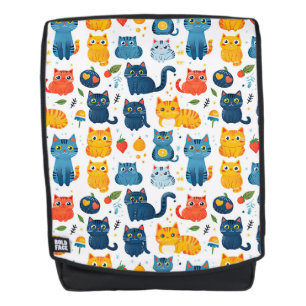 Sac À Dos Beaux chats kawaii, jouer avec des jouets blanc ba