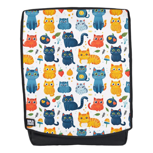 Sac À Dos Beaux chats kawaii, jouer avec des jouets blanc ba (Devant)