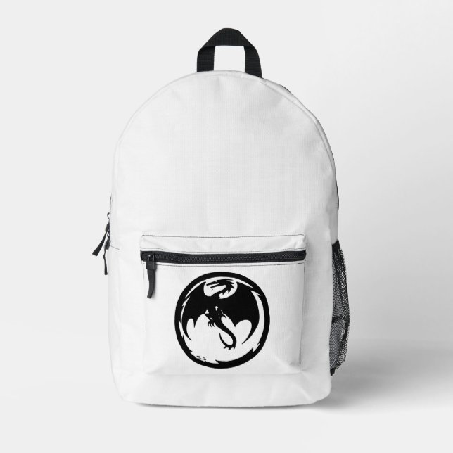sac à dos blanc Dragon noir (Recto)