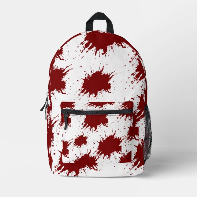 Sac à dos blanc moderne avec pinceau rouge profond (Recto)