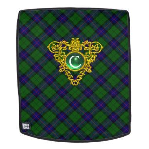 SAC À DOS BLEU GREEN ÉCOSSE TARTAN, CÉLTIQUE MONOGRAMME DU C