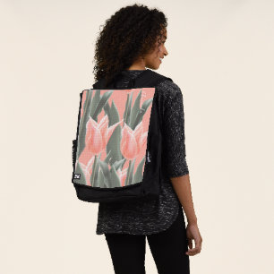 Sac À Dos Bonne fête des mères ! Fleurs de tulipes de Pêche 