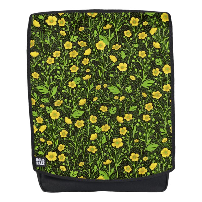 Sac À Dos Boutons sur noir (Devant)