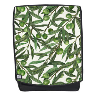 Sac À Dos Branches d'olive sur blanc