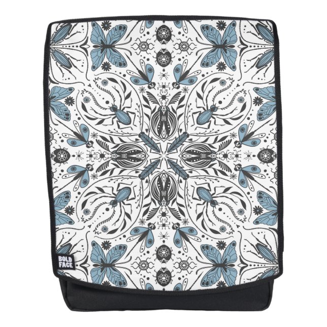 Sac À Dos Bugs, noir et bleu (Devant)