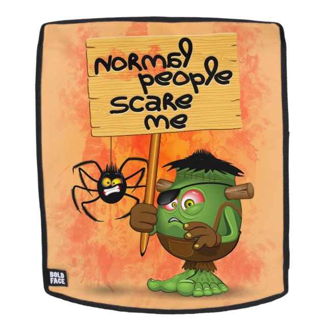 Sac À Dos Caractère Frankenstein de 'Normal People Scare Me' (Devant amovible)