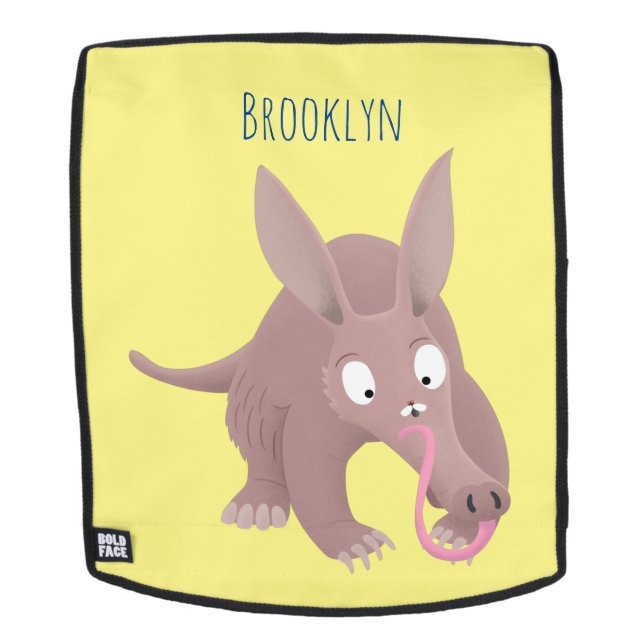 Sac À Dos Caricature amusante de Aardvark (Devant amovible)